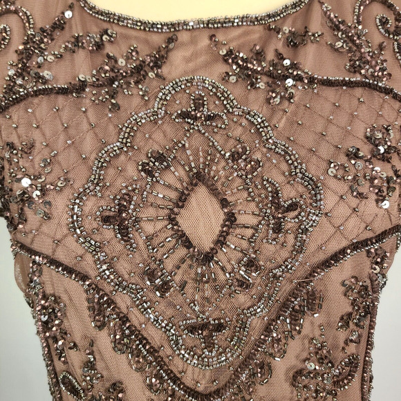 Pisarro Nights Beaded Gown 10 Embellished Mauve Purple Mother Of The Bride FLAW - Picture 9 of 16